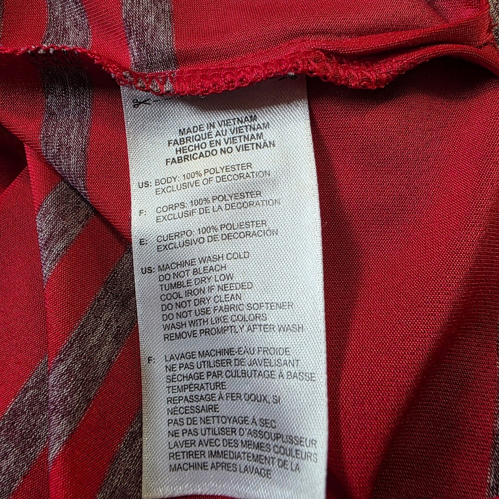 Adidas Men's Red Grey Striped Golf Polo Shirt Size XL Performance - Picture 7 of 8